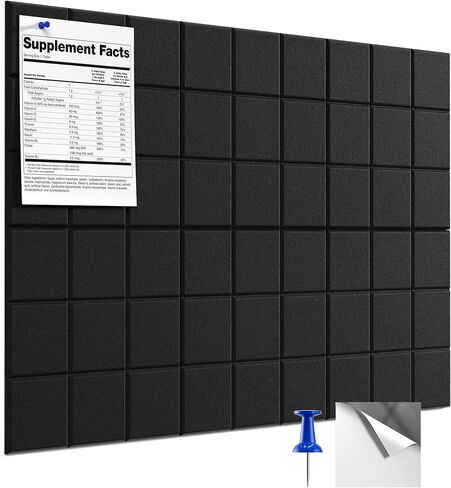 MaxGear Nine-Grid Cork Board 36" x 24" Self-Adhesive Pin Board, 6 Pack Black Felt Bulletin Board Tiles, Wall Panels Alternative with Pushpins for Office, Home Photo Meno, School Decor in Saudi Arabia