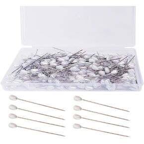 200 Pcs Pearl Head Pins, White Boutonniere Pin, Teardrop Pearl Sewing Pin, 2.1in Corsage Pins for Sewing, Wedding, Craft