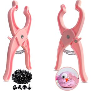 Safety Eye Tool, Auxiliary Tool for Attaching Safety Eyes, Crochet Tools for Attaching Crochet Safety Eyes Crochet Tools for Stuffed 5-30mm Animal Doll Eyes Making Supplies Tool Pink 1pcs