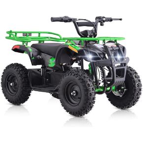 Dirt Quad 500 for Kids Teenager, 36V Electric 4-Wheeler for Teens, X-Large Metal Frame, Speed Control, Suspension, Disc Brake, Charger Included (Green)