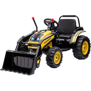 Aosom 6V Kids Ride on Excavator, Bulldozer, Electric Construction Vehicle, Rechargeable Battery Powered Truck with Adjustable Bucket, High/Low Speed, Realistic Sound and Headlights, Yellow