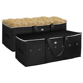 2pcs Large Hay Bag for Horses 600D,44x16x20 Hay Bale Storage Bag with Zipper,Carry Handles and PU Waterproofing,Oxford Fabric eavy Duty Tote Storage, for Cattle Goats Sheep Horse Supplies