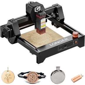 LONGER Laser Engraver – Ray5 mini Portable Laser Engraving and Cutting Machine, 0.04mm Laser Spot, 12000mm/min, Ideal for DIY Projects on Wood, Metal, Acrylic, Leather, and More (3.5W)