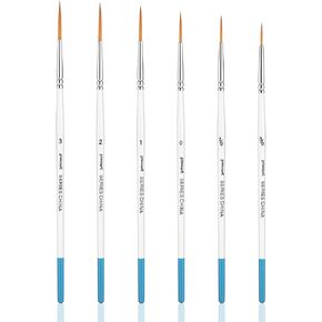 6Pcs Detail Paint Brushes 5 Size #0#00#000#1#2#3 Fine Paint Brushes Set Extra Long Highly Flexible Liner Brush for Acrylic Watercolor Oil Gouache