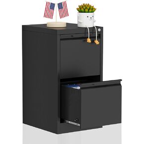 2-Drawer Metal File Cabinet with Lock,Vertical Filing Cabinets for Home Office,Heavy Duty Office Organizer for Letter/Legal/A4 Size Files,Assembly Required