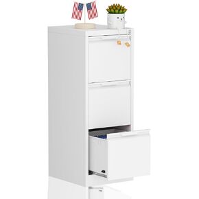 2-Drawer Metal File Cabinet with Lock,Vertical Filing Cabinets for Home Office,Heavy Duty Office Organizer for Letter/Legal/A4 Size Files,Assembly Required in Kuwait