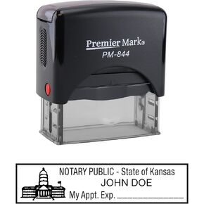 Kansas Notary Self-Inking Rubber Stamp - Meets State Specifications Black