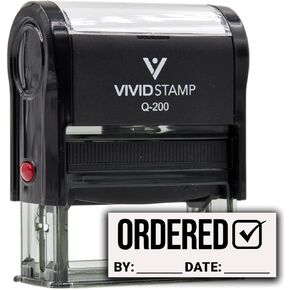 Ordered by Date (Order Complete) Self Inking Rubber Stamp (Red Ink) - Q-200