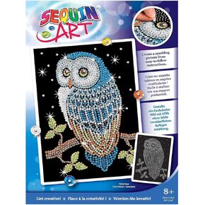 Sequin Art Blue Series Night Owl, Sparkling Arts and Crafts Kit; Creative Crafts for Adults and Kids