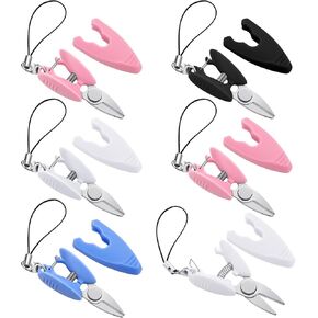 Chunful 6 Pcs Mini Small Scissors Keychain Set with Cover Tiny Compact Yarn Keychain Scissors with Cover Travel-sized Portable Snips for Travel, Sewing, Crafts and Yarn