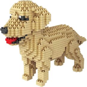 Bits and Pieces - Dog 3-D Block Puzzle - Dog Breed Building Blocks - Construction Model Set (Golden Retriever)