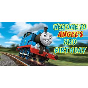 Personalized Birthday Banner for Thomas The Train Theme Party 24"x 48" or 42"x84"