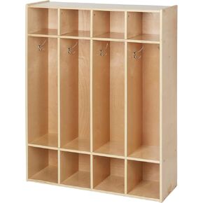 Sleekline 4-Section Coat Locker, Kids Furniture, Natural