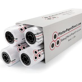 Plotter Paper Direct (18lb, Translucent | 4 Rolls, 2" Core | 36 In x 150 Ft) for CAD Printing on Wide Format Ink Jet Printers