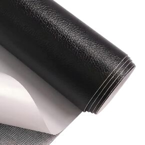 Leather Repair Patch, Self Adhesive Leather Repair, Large Leather Repair Tape for Sofa, Car Seats, Furniture, Cabinets, Chairs, Handbags (Black, 118" L x 16" W)