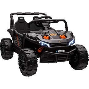 Qaba 12V Kids UTV, Battery Powered Ride on Truck, 3.7 MPH Off-Road Electric Car with Remote Control, 4-Wheel Suspension, LED Headlights, 3 Speeds, Horn & Music, for Boys and Girls, Pink