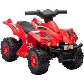 Qaba Kids ATV, 6V 4 Wheeler Kids Quad Car, Battery Powered Electric Ride on Toy with Music for Boys & Girls Ages 2-6 Years, Black