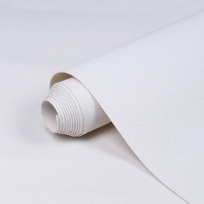 Marine Vinyl Fabric, Waterproof Faux Leather 55" Wide by 108" Upholstery Leather Sheets 0.6mm Thick Anti-UV,Non-Peeling for Outdoor Boat Automotive Furniture, DIY Crafting Pleather, White