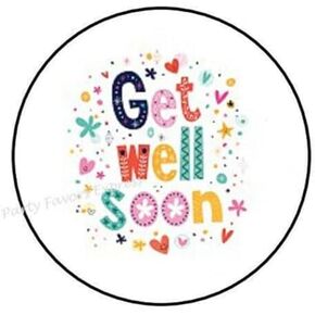 1.5Inch Get Well Soon Stickers - Get Well Soon Sticker - Sympathy Stickers Envelope Seals Labels - #AA61RK (30 Pcs)