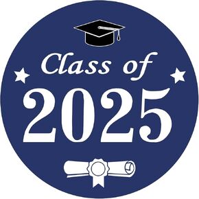 Graduation Stickers 2025,Blue Gold Class of 2025 Sticker 1.7In Graduation Envelope Seal Label Sticker,for Senior College Grad Party Favor 120Pcs