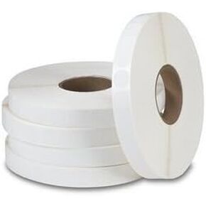 White 1" Wafer Tab Seals (No Perf) 5,000 per roll