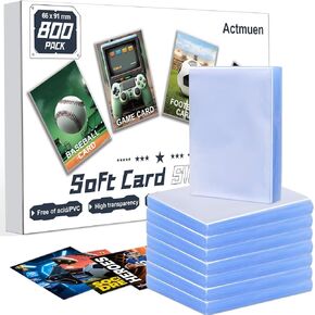 800 Counts Soft Clear Penny Card Sleeves for Trading Cards,2.5" x 3.5" 66x91mm Plastic Protector Sleeves for Football Baseball Game Cards with Standard Sized Board Games