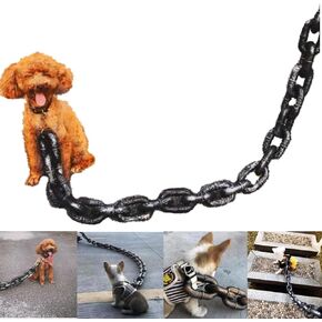 Big Dog Chain Leash, Funny Dog Leash, Plastic Material, Imitates Iron Chains, 75" Long, Chihuahua Teddy Poodle Papillon 1pc (Silvery)