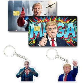 2pcs Credit Card Skin Set, Debit Card Sticker, Waterproof and Compatible with Credit and Debit Cards, Acrylic Keychain Decoration