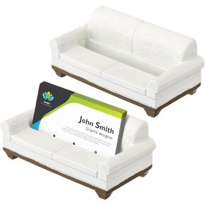 Geelin 2 PCS Sofa Business Card حامل لمكتب بطاقة مطاطية حديثة أعمال البطاقة البريدية منظمي بطاقة سطح المكتب لطيفة ملحقات سطح المكتب للنساء هدية الرجال