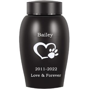 Personalized Pet Urns for Dogs and Cats, Customize Ashes Keepsake, Memorial Urns with Paw Print, Stainless Steel Cremation Loss Memorial Remembrance Gift