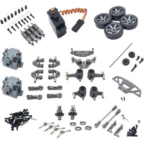 RC Car Accessories for WLtoys for K969 K979 K989 K999 P929 P939 284131 1/28 RC Car Parts Accessories Metal Upgrade Gearbox Servo Link 18 Pack(Blue)