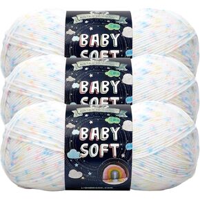 (3 Pack) Lion Brand Yarn Babysoft Baby Yarn Yarn, Twinkle Print