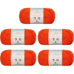 Susan's Family 4 ply 60% Cotton 40% Acrylic Yarn - Soft & Durable - 5 x 50g (1.76oz) - 655 Yards for Knitting & Crocheting - Baby Blankets, Amigurumi, Sweaters & More