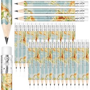 Teling 40 Pcs Travel Baby Shower Golf Half Pencils Mini Presharpened Pencils with Erasers 4 Inch for Baby Shower Party Game Prize School Office Supplies