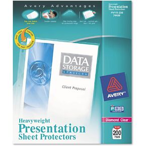 Avery Diamond Clear Heavyweight Sheet Protectors, Acid Free, Box of 200 (74400)