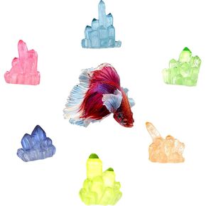 CTWPets Betta Stones Glow-in-The-Dark – Small Aquarium Decor, Luminous Betta Fish Tank Pebbles, Glow Rock Accents | 6 Pack