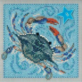 سرطان البحر محرز Cross Stitch Kit Mill Hill 2018 Beads Beads Spring MH141811