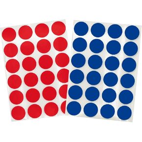 ChromaLabel 3/4 Inch Circle Labels, Round Colored Stickers Variety Pack, 100 Sheets of Office Labels - 1200 Red and Blue Dot Stickers, Dark Blue and Red Sticky Dots