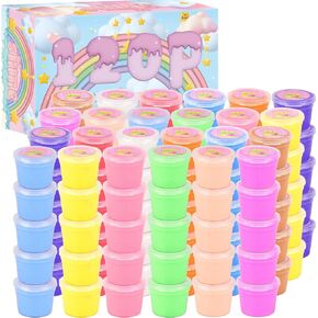 120 Pack Cloud Slime Kit, Mini Bulk Slimes for Kids, Soft and Non-Sticky, Rainbow Box, Slime Party Favors, Goodie Bag Stuffer,Classroom Exchange Prizes, Stress Relief Toys for Girls Boys