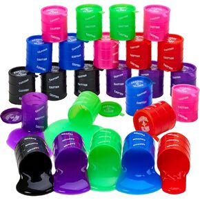 Barrels of Slime 24 Pack Assorted Color Mini Party Favors Safe Fun Slime Bulk for Boys and Girls Ages 3 and Up Perfect Halloween Tactile Stimulation Sludgy Gooey Fidget Kit Goody Bag Fillers