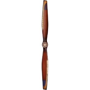 Sporty's Classic Wooden Airplane Propeller with Brass Edging 6 Foot Long Made of Mahogany Aircraft Decor