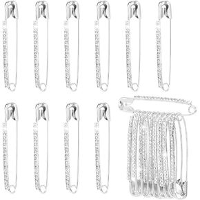 20 Silver Rhinestone Safety pins, Sweater Shawl Clip, Women's Brooch, Artificial Crystal Pearl Brooch, Women's Safety pin, Suitable for Clothing DIY Craft, Jewelry Making, Sewing