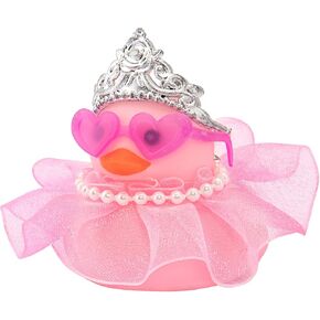 wonuu Car Rubber Duck Decoration Cute Pink Car Accessories Car Ducks for Dashboard with Dress Loveglasses Necklace, Lace Skirt in Kuwait