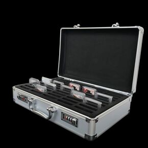 Storage & Display Aluminum Frame Black Box Case Holds 50 PCGS NGC Coin Holders Slabs, 50_new