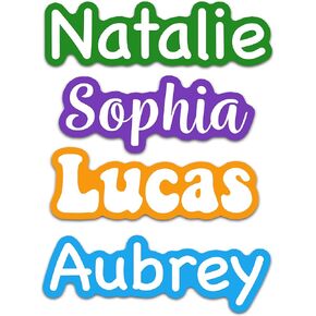 Personalized Name Labels for Kids - Custom Waterproof Vinyl Name Stickers for Water Bottles, Tumblers, Cups, Bottles, Computers, Daycare, School and Camp (6 Labels)