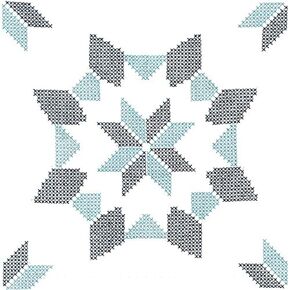 Jack Dempsey Stamped White Quilt Blocks, 18-Inch by 18-Inch, Interlocking XX Western Star, 6-Pack