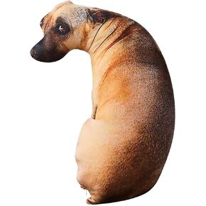 Realistic Dog Plush Stuffed Animal Pillow, Funny Dog Shaped Cushion Weird Gift for Kids and Dog Lovers
