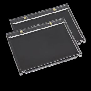 Pack of 2 Magnetic Booklet Card Holders 175PT Vertical Magnetic Card Holder Case UV Protection