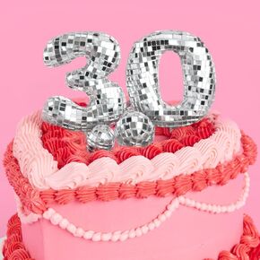 xo, Fetti 30th Birthday Disco Cake Topper - 6 pcs | Groovy Bday Party, Thirty Flirty Supplies, Cute Boogie Decorations, 30 Dancing Queen