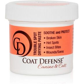 COAT DEFENSE Trouble Spot Drying Paste - Made in USA - 5 Oz Dog & Cat Skin Care, Itchy Skin & Allergies, Alleviates Hot Spots for Dogs & Cats, Insect Bites Relief & Dog Wound Care